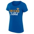 thumbnail image 2 of Women's G-III 4Her by Carl Banks  Blue New York Knicks Super-Slim Fit Lightweight Team Sport V-Neck T-Shirt, 2 of 3