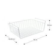 Mainstays Wire Under-Shelf Storage Baskets, White, 2 Pack