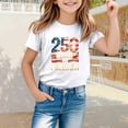 thumbnail image 2 of ibiyuan Girls T Shirt Short Sleeve Clothes Girl Tops 5t Girl Shirts Round Neck Letter Print Tee Trendy Party Gift Summer Tee Tops,4-5 Years, 2 of 4