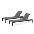 thumbnail image 5 of Outdoor Chaise Lounge Set of 2 with 5 Adjustable Position & Mesh Seat, Aluminum Patio Lounge Chair with Wheels for Outdoor Backyard Poolside, Black+Gray, 5 of 9