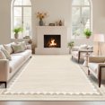 thumbnail image 1 of Washable Area Rug for Living Room, Solid Neutral Non Slip Large Rug with Rubber Backing, Low Pile Stain Resistant Modern Carpet for Bedroom Dining Room, 2×6 ft to 10×13 ft, Camel Gray Blue Black, 1 of 8