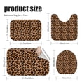 thumbnail image 3 of Black and Brown Leopard Print Bathroom Rug Set 4 Piece,Includes Contour,Lid Cover,Bath Mat,Non-Slip Extra Soft Absorbent Washable, 3 of 5