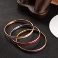 thumbnail image 3 of Stainless Steel Electroplating Bracelet Simple Geometric Jewelry Bracelets For Women 3 Piece Set, 3 of 5