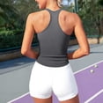 thumbnail image 4 of Duoif Womens Tank Tops Ribbed Racerback Workout Tank, Built-In Bra Athletic Top Womens Shirts Dark Gray XXL, 4 of 6