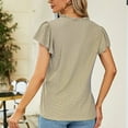 thumbnail image 4 of Giftesty Womens Plus Size Women Leisure Solid Short Sleeve V-Neck Blouses, 4 of 7