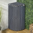 thumbnail image 6 of happimess Chloe 15.56-Gallon All-Weather Wicker/Metal Corner Hideaway Outdoor Trash Can for Package Delivery, Patio Furniture, Cushions, Gardening Tools, Pool Supplies, Navy/White, HPM1200B, 6 of 9