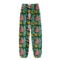 thumbnail image 4 of Women's Cuff Pajama Pants, Christmas Print Flannel Sleepwear, Elastic Waist Casual Lounge Pants, Warm Comfortable Nightwear for Women,Dark Green,M, 4 of 6