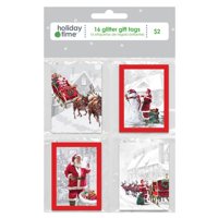 Holiday Time Quartet Santa Gift Tags, 16-Pack