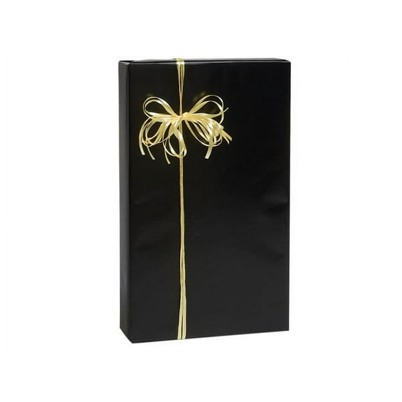 Pack Of 1, 24" X 417' Black Solid Gloss Color Gift Wrap Paper Roll For 175 -200 Gifts Made In USA