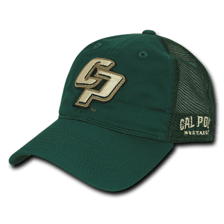 Poly Mesh Cap - NCAA Cal Poly Mustangs University Relaxed Trucker Mesh Caps Hats Hunter