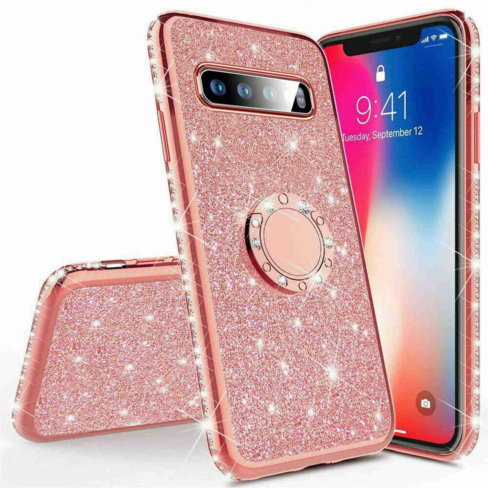 Herbests Compatible with Samsung Galaxy S10 Case Cute Women Girls Mandala Flower Pattern Crystal Clear TPU Transparent Scratch Resistant Protective Back Cover,Blue Mandala Flower