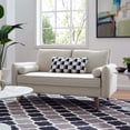 thumbnail image 2 of Modern Contemporary Urban Design Living Room Lounge Club Lobby Loveseat Sofa, Fabric, Beige, 2 of 9