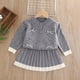 thumbnail image 1 of Cowsor Baby Girls Cute 2 Piece Outfits Button Down Bowknot Cardigan Sweater A-Line Knitted Pleated Mini Skirt Sets, 1 of 7