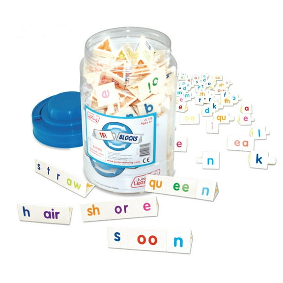 Junior Learning Phonics Tri-Blocks Tub Phonics Learning Blocks Set for Ages 5-6