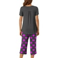 thumbnail image 6 of yievot Womens Capri Pajama Sets Short Sleeve Top and Capri Pant Set Soft Sleepwear Printed 2 Piece Lounge Sets, 6 of 6