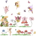 thumbnail image 2 of Cartoon Fairy Flowers Wall Decal Mushroom Wall Sticker Art Decoration Vinyl Wall Decals Girl's Bedroom Decor, 2 of 9
