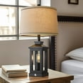 thumbnail image 5 of Oneach 23.75" 3 Way Dimmable Table Lamp with USB A+C Ports for Living Room Bedroom Rustic Farmhouse Nightstand Bedside Lamps Resin (2 Bulbs Included), 5 of 8