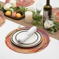 thumbnail image 4 of Round Woven Placemats Set of 6, 15-Inch Rainbow Colorful Boho Circle Placemats, Heat Resistant and Non-Slip for Kitchen Dining Table Decor, 4 of 14