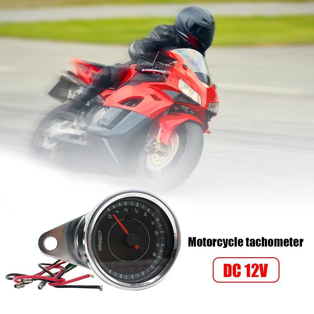 Tachymètre électronique Moto DC 12V - Compteur Tours Universel LED 0-13000 Tr/min Précision Pro