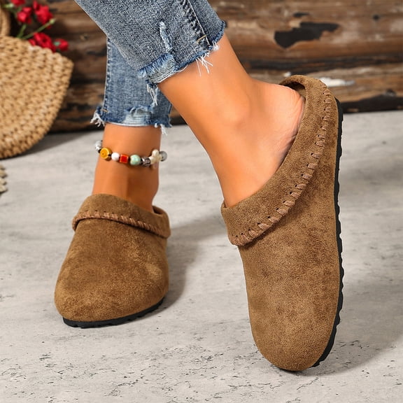KEVCHE Womens Round Toe Thick Sole Platform Mules,Retro Slip On Comfort Design with Cushion Footbed and Soft Cozy Lining,Non-Slip Durable Casual Shoes for Spring Fall Daily Gifts
