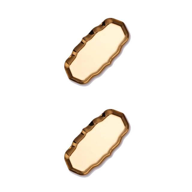 Billuyoard Bandeja de cosméticos Pendientes Collar Brazalete Joyas Postre Organizador Espejo Pulido Decoración Baño Oro 2Conjunto