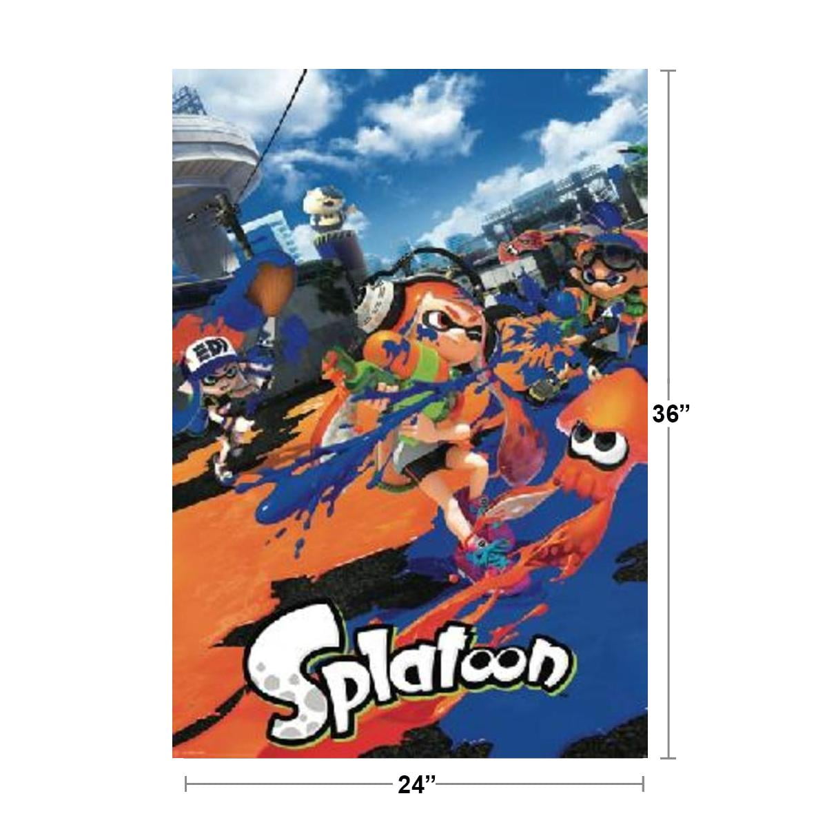 Splatoon Ink Or Be Inked World Squid Like Inkling Nintendo Wii U Poster  24x36 inch - Walmart.com