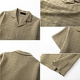 thumbnail image 6 of Men's Short Sleeve Shirt Lightweight Casual Button down Top for Summer,Beach Vacation,Breathable Hollow Out Texture Shirt for Men Khaki L, 6 of 9
