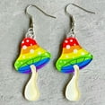 thumbnail image 4 of Rainbow Frog Candy Color Acrylic Mushroom Ghost Ice Cream Pencil Summer Earrings, 4 of 8
