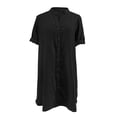 thumbnail image 5 of OSOLU Women Spring/summer Solid Color Loose Shirt Dress Mid Sleeve Button Dress Birthday Sundress Dresses For Women 2025 Elegant Classy, 5 of 5