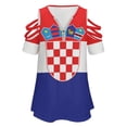 thumbnail image 4 of Flag of Croatia Womens Summer V Neck Zipper Top Short Sleeve T Shirt Off Shoulder Top Casual Classy Loose Shirts, 4 of 7