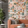thumbnail image 3 of Idea4wall 3pcs Abstract Trapical Botanical Plant and Stylish Women Orange Tone Wall Murals, Removable Self-Adhesive Stick Wallpaper Large Wall Stickers for Home Decorative, 72"x96", 3 of 5