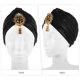 thumbnail image 5 of Moluckfu Turbante Negro Con Estilo Plisado Para Mujer Gorro Cómodo Y En Casa, 5 of 6