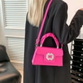 thumbnail image 3 of Bolso cruzado Minnieouse para mujer de cuero PU Rosa roja con correa ajustable, 3 of 6