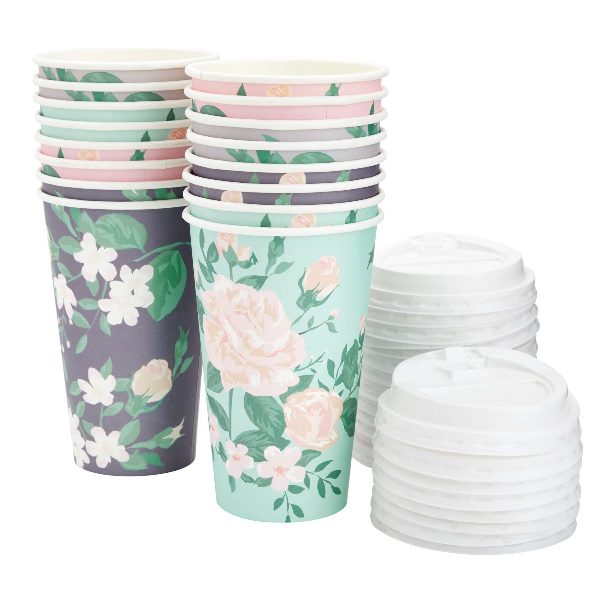 16 oz. Fall Harvest Design Disposable Paper Coffee Cups with Lids – 12 Ct.