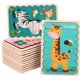 thumbnail image 4 of Rompecabezas de , rompecabezas educativo formas con patrones de animales con colores vibrantes, rompecabezas de vehículo de dos cara para Jirafa cebra Baoblaze Rompecabezas Montessori, 4 of 7