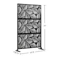 thumbnail image 3 of Elevens Decorative Privacy Screen Outdoor Divider with Stand Metal Corten Steel 75" x 48" x 16" Black, 3 of 5