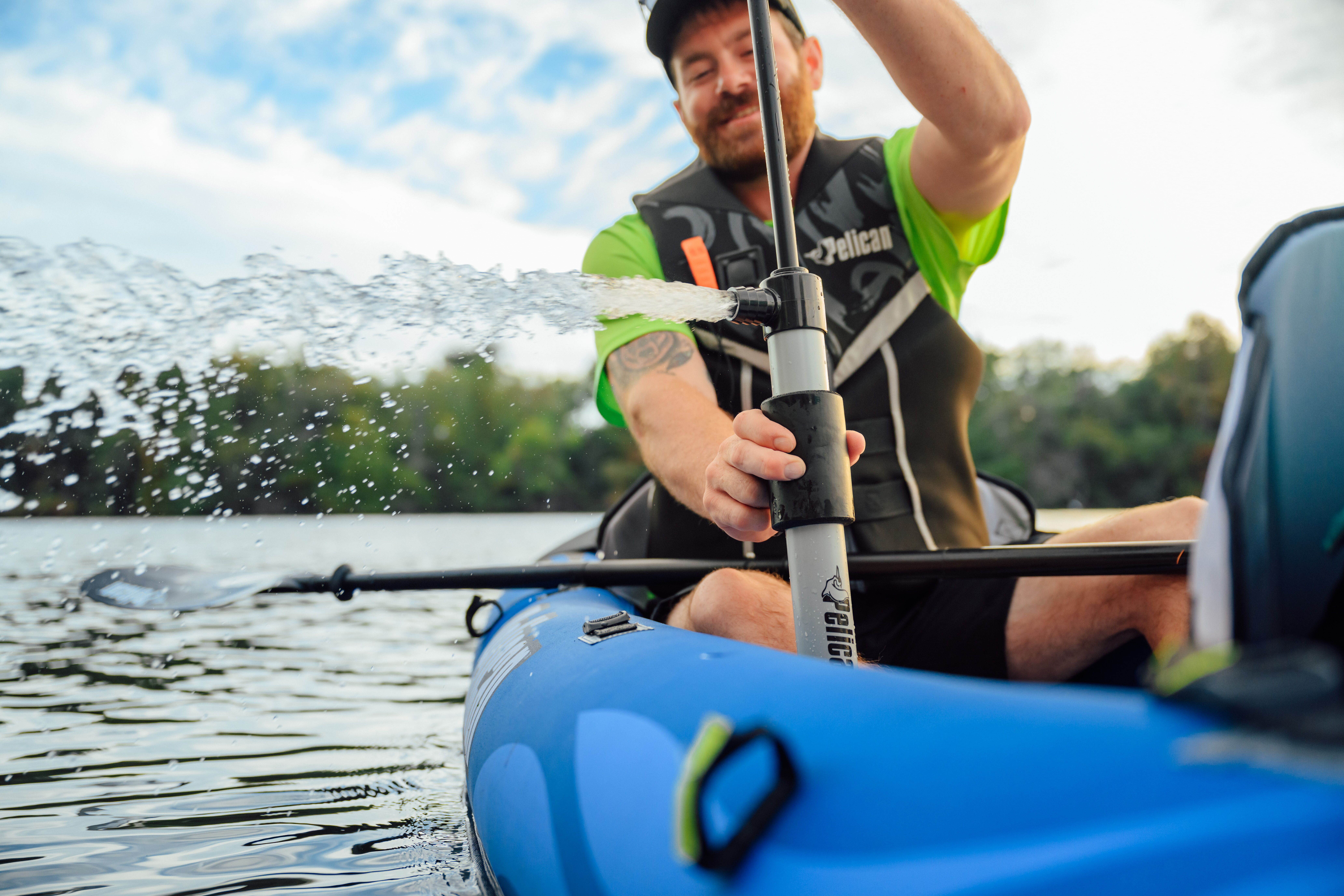 Pelican Boats Floating Bilge Hand Pump - Compact Water Removal For Kayaks, Canoes & Small Boats