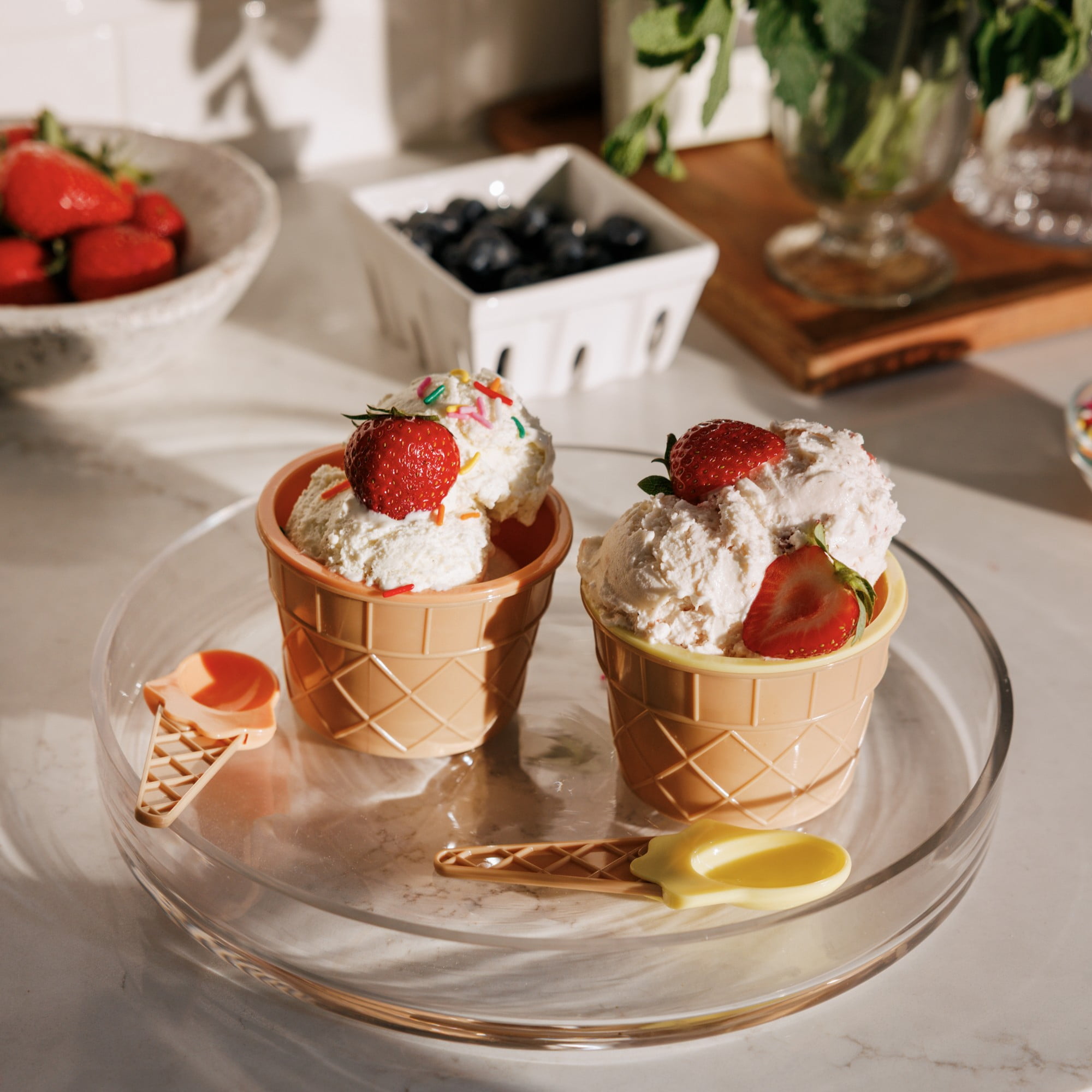 Thyme & Table Ice Cream Bowls - Yellow, 2-Pack