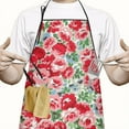 thumbnail image 2 of Pioneer Flower Floral Print Pattern Apron-Garden Aprons for Women with Pockets-Cotton Linen Waterproof Kitchen Cooking Gardening Aprons Adjustable for Kitchen,Cooking,BBQ and Salon 33x27 Inch, 2 of 7