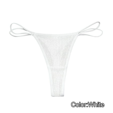 Alitao Cotton Underwear Thongs for Women No Show Underwear Lace Underwear For Womens Cotton Bikini Panties Soft Hipster Panty Ladies Stretch Briefs Womens Underwear Cheeky Underwear White L