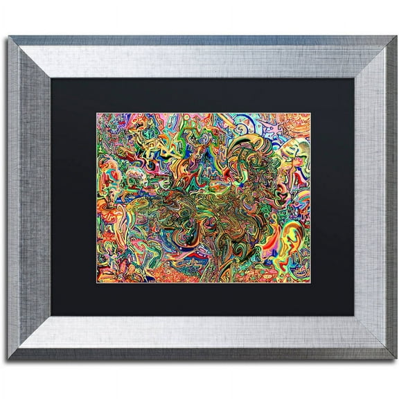Trademark Fine Art "Do Electric Sheep Dream Of Androids" Canvas Art by Josh Byer, Black Matte, Silver Frame