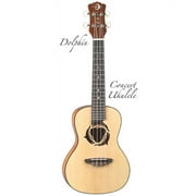 Luna Dolphin Cutaway Solid Spruce Top Concert Ukulele - Natural