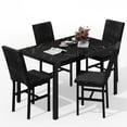 thumbnail image 2 of Baxluxe 4-Person Dining Table and Chairs Set, Faux Marble Kitchen Table with 4 Velvet Dining Chairs, Rectangle Dining Table Set for 4, 5 Pieces Dinette Set for Breakfast Nook, Apartment, Black, 2 of 7