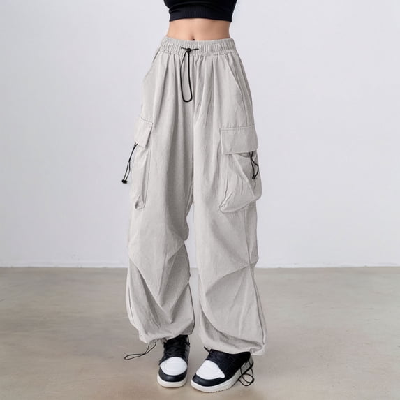 Kcolen Women's Cargo Pants Casual Baggy Trousers with Pockets Relaxed Fit Womens Trendy Y2k Baggy Casual Pants