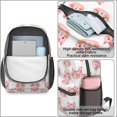 thumbnail image 4 of Pink Cat Head White Pattern 17" Waterproof Oxford School Backpacks for Teens, S-Shape Padded Straps, for School, Travel, Hiking, Camping, 4 of 5