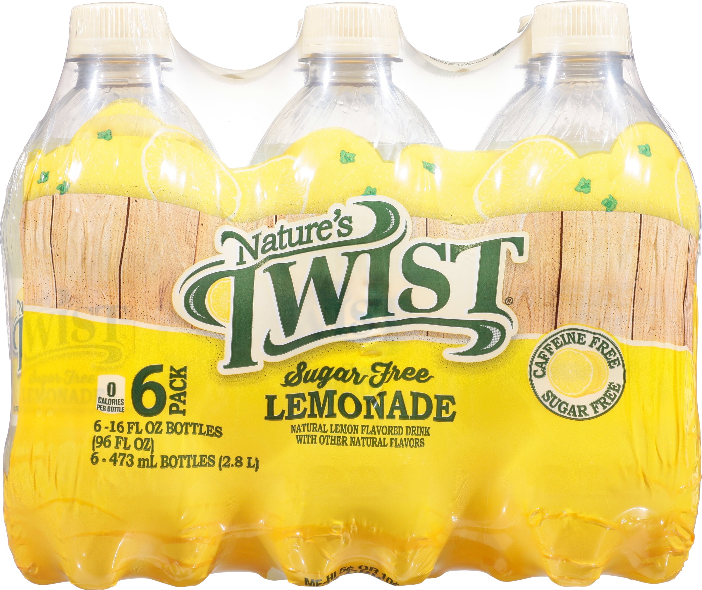 Nature's Twist Sugar Free Lemonade 16 oz 6-Bottle Pack - Refreshing Flavor & Smooth Texture