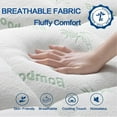 thumbnail image 3 of Mattress Topper Twin Size, Cooling Extra Thick Breathable Viscose Made from Bamboo Mattress pad, Soft Quilted Fitted Mattress Cover with 1000 GSM Down Alternative Fill (8-21”Deep Pocket), 3 of 6