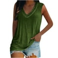 thumbnail image 2 of Brilliant Tank Tops for Women Plus Size 3x Women's Ladies V Neck Loose Tops Casual Solid Color T-Shirt Sleeveless Blouse Vest (Green,M), 2 of 5