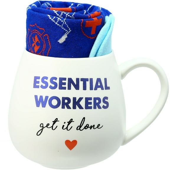 Pavilion Gift Company - Essential Workers - 15.5 oz Mug and Sock Set