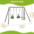 thumbnail image 3 of Aukfa Swing Sets for Backyard, 3 in 1 Playset, Heavy-Duty Metal Frame with Adjustable Belt Swings and Swing Glider for Boy Girl Gift 3 to 8 Years, 3 of 8